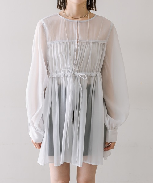 「Plantation」 長袖ブラウス M size ライトグレー レディース Plantation 「Plantation」 長袖ブラウス M size ライトグレー