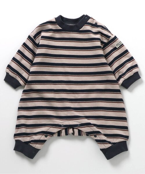 BREEZE（ブリーズ） ベビー服 ロンパース マルチボーダーカバーオール