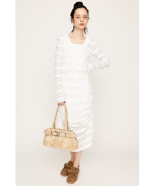 レースネック ロングワンピース フロントボタン r-3260 SLY ワンピース FRONT BUTTON LACE 2P L/OP フロントボタン
