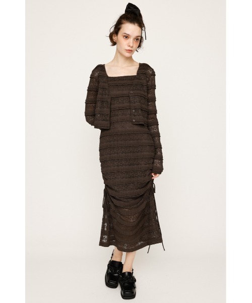 SLY ワンピース FRONT BUTTON LACE 2P L/OP フロントボタン