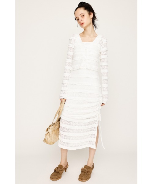 SLY ワンピース FRONT BUTTON LACE 2P L/OP フロントボタン