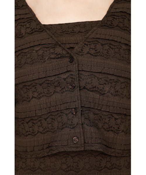 レースネック ロングワンピース フロントボタン r-3260 SLY ワンピース FRONT BUTTON LACE 2P L/OP フロントボタン