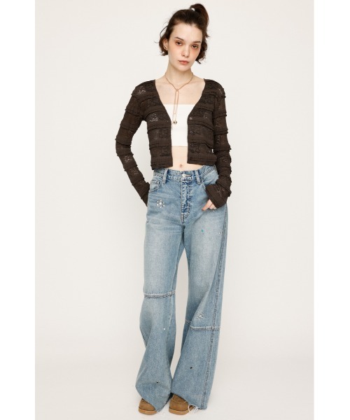 SLY ワンピース FRONT BUTTON LACE 2P L/OP フロントボタン
