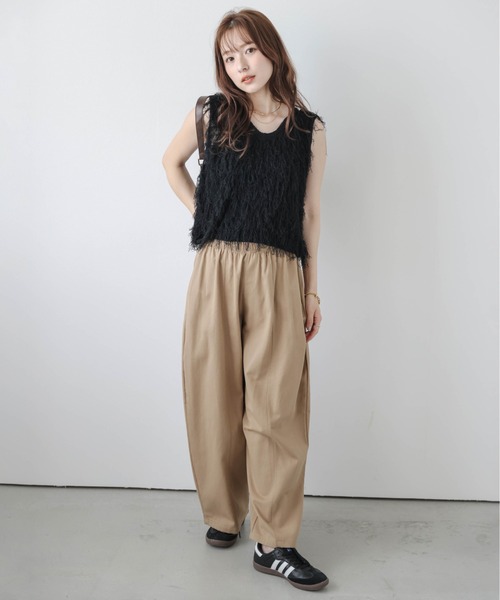 フリンジ ジレ 黒 ベスト ジレ ループフリンジベスト レディース : ZOZOTOWN Yahoo