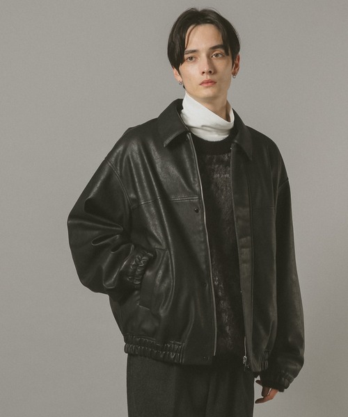 RAGEBLUE レザージャケット RAGEBLUE ブルゾン アウター Synthetic leather track jacket