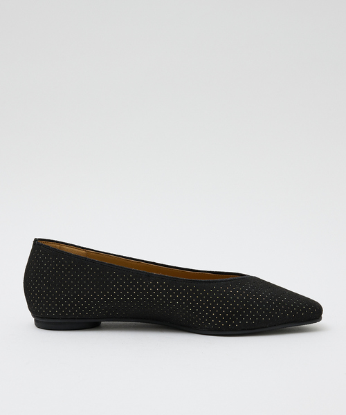 【美品】オゥバニスター メッシュ フラット パンプス 黒 Au BANNISTER（オゥ バニスター） パンプス 「Vibram/ヴィブラムソール