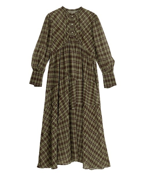 Ameri（アメリ） ワンピース IRREGULAR PLAID PATTERN DRESS