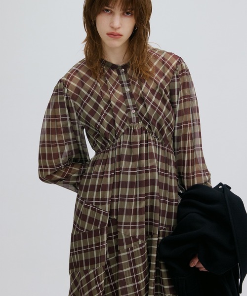 ワンピース Ameri IRREGULAR PLAID PATTERN DRESS Ameri（アメリ） ワンピース IRREGULAR PLAID PATTERN DRESS