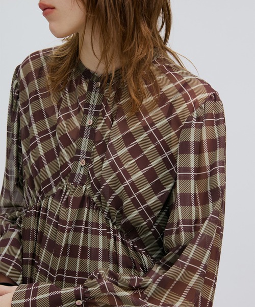 Ameri（アメリ） ワンピース IRREGULAR PLAID PATTERN DRESS