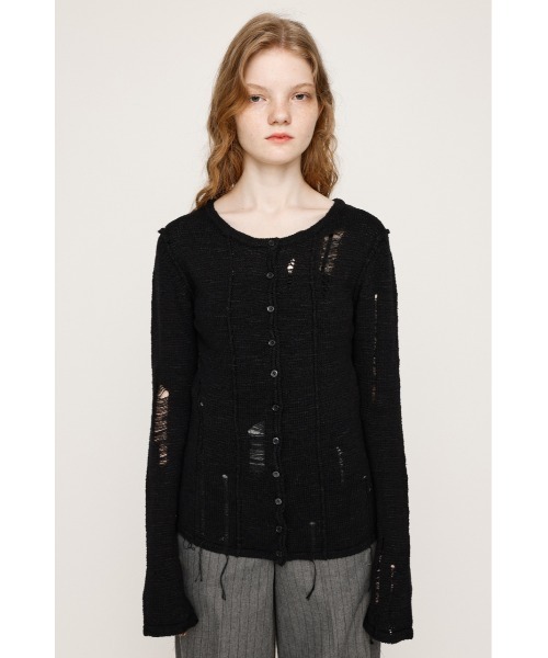 SLY（スライ） カーディガン FRONT BUTTON CRASH C/D フロントボタン