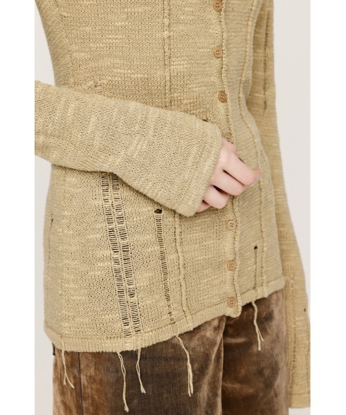 SLY CRUSH MARBLEカーディガン SLY | 【2BUY10％OFF】FRONT BUTTON CRASH カーディガン (カーディガン