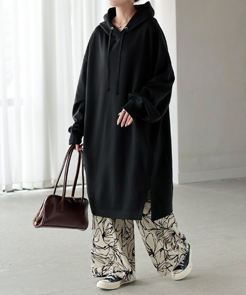 HUG.U（ハグユー） パーカー ポンチチュニックパーカー レディース