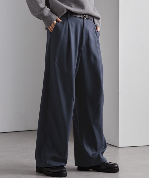 Woolrich / 1タックスラックスパンツ/スラックスパンツ/M/ウール/NVY/WOTR0112// MONO-MART（モノマート） パンツ ウールライク カーブセミワイドタック