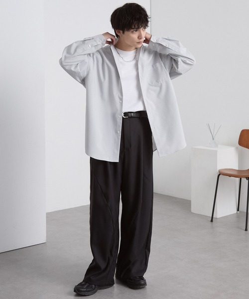 MONO-MART（モノマート） ワイドパンツ パンツ ウールライク カーブ