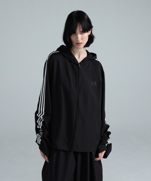 Y-3 ブルゾン アウター HOODED TRACK TOP 3-STRIPES メンズ レディース