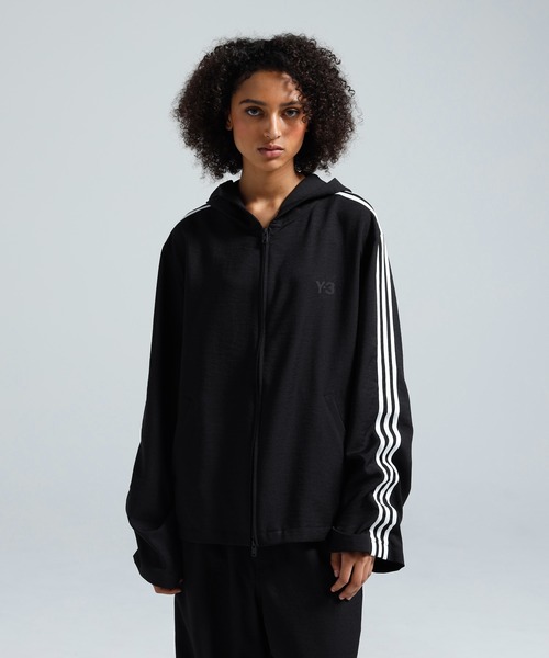 Y-3 ブルゾン アウター HOODED TRACK TOP 3-STRIPES メンズ レディース