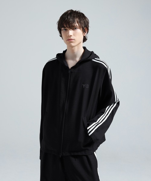 Y-3 ブルゾン アウター HOODED TRACK TOP 3-STRIPES メンズ レディース