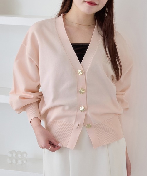 【メアリー】レタリングオーバーカーディガン 新品未使用品 ワンフォークロージング 1111clothing ◇透かし編み ジャガード