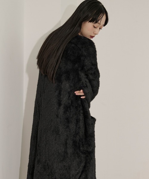 Ezick カーディガン shaggy gown シャギーロングカーディガン