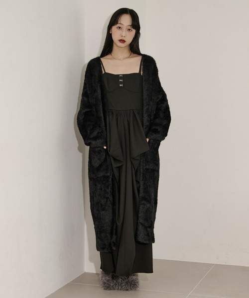 オッズオンロングカーディガン　黒 オッズオンロングカーディガン 黒 OZZON JAPAN / 羽織・カーディガン