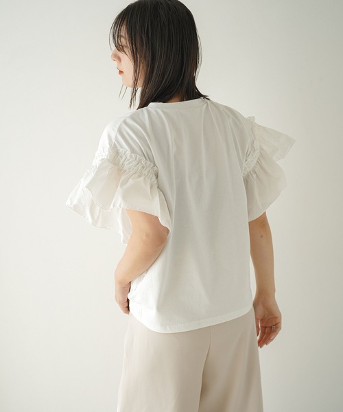 「rectangle」 半袖カットソー FREE オフホワイト レディース_画像2