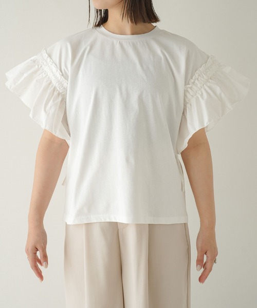 「rectangle」 半袖カットソー FREE オフホワイト レディース_画像3