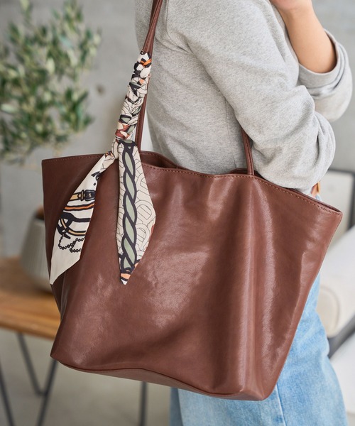 KOBE LETTUCE（神戸レタス） トートバッグ スカーフ付きフェイクレザー