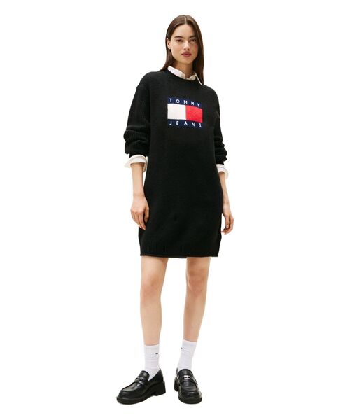 新品トミージーンズ   jeans ロゴ スウェット ワンピース TOMMY JEANS（トミー・ジーンズ） ワンピース スクリプトオール