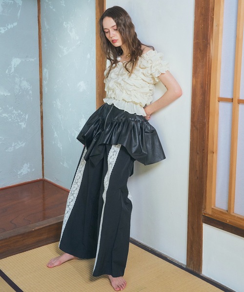 「VIOLETTA」 半袖カットソー FREE ベージュ レディース_画像2