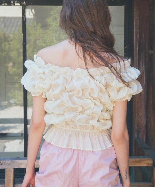 「VIOLETTA」 半袖カットソー FREE ベージュ レディース_画像5