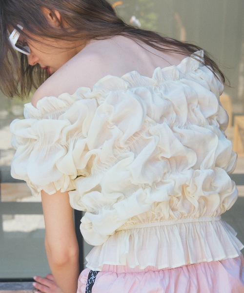 「VIOLETTA」 半袖カットソー FREE ベージュ レディース_画像6