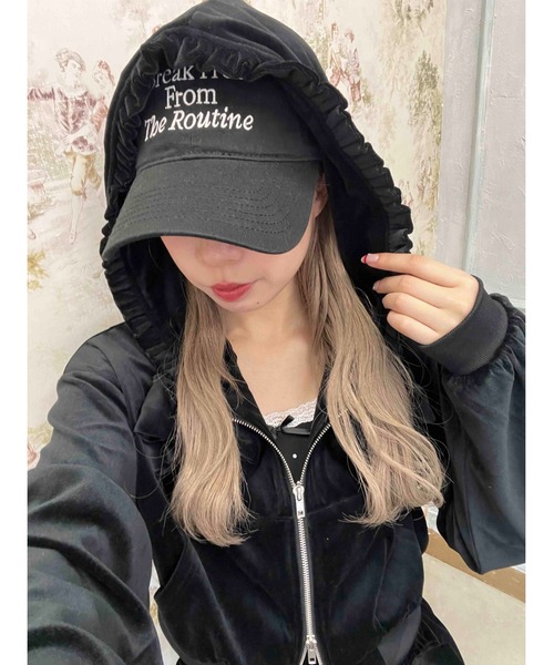 パーカー 「セットアップ対応」リボンベロアパーカー レディース