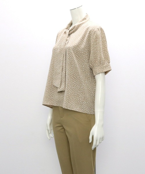 「TOKYO SHIRTS」 半袖ブラウス L オフホワイト レディース_画像4