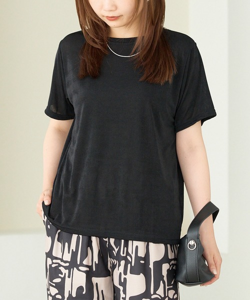 「LAVEANGE」 半袖Tシャツ 4L ブラウン レディース_画像9