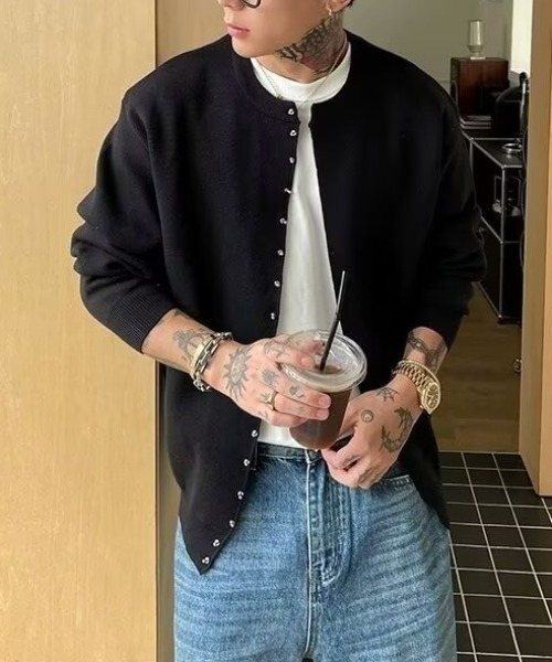 CREARE -LINO- カーディガン シルバーボタンカーディガン メンズ