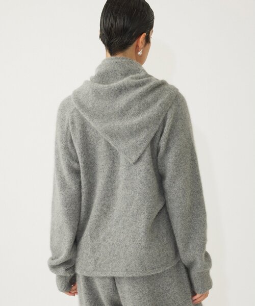 うさうさ　Pニット グレー THE PAUSE ニット セーター 「THE PAUSE」ファーニットスカーフSET