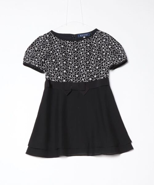 M'S GRACY（エムズグレイシー） 花柄半袖ワンピース 38 ブラック