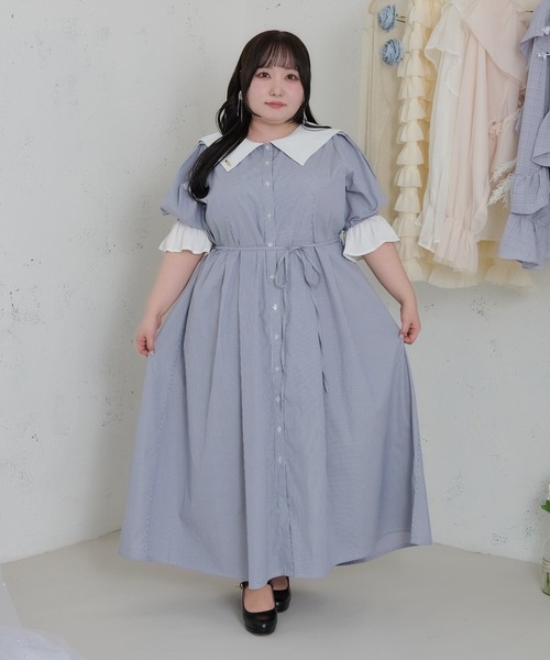 「Louiosy」 半袖ワンピース X-LARGE ブルー系その他2 レディース_画像7