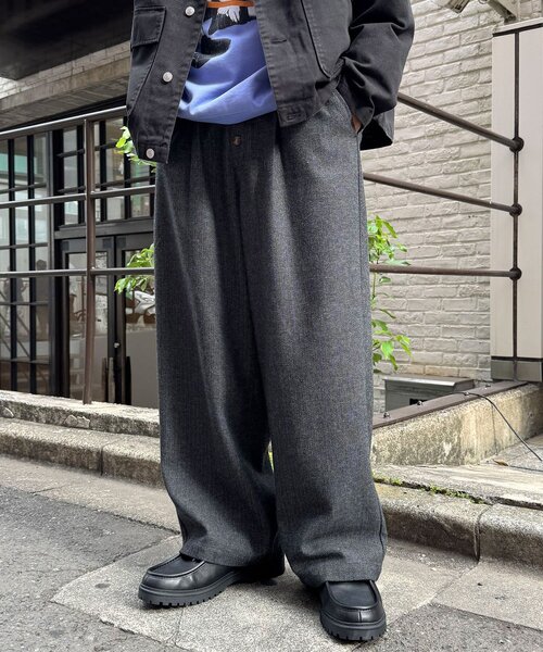 CIAOPANIC（チャオパニック） パンツ ツイードバギースラックス メンズ