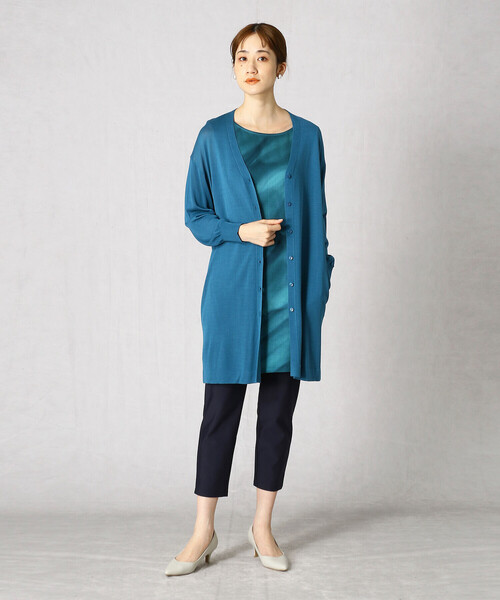 「Comme ca Mature」 ノースリーブワンピース LARGE ネイビー レディース_画像5