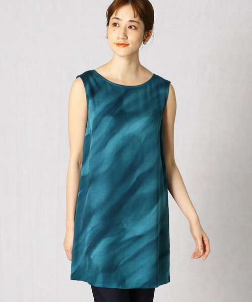 「Comme ca Mature」 ノースリーブワンピース LARGE ネイビー レディース_画像6