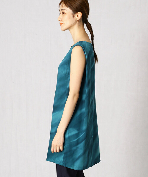 「Comme ca Mature」 ノースリーブワンピース LARGE ネイビー レディース_画像7