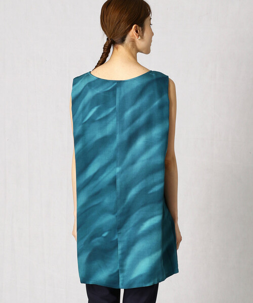 「Comme ca Mature」 ノースリーブワンピース LARGE ネイビー レディース_画像8