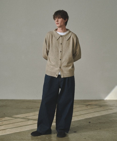Elanque カーディガン Collared knit cardigan / 襟付きニット 