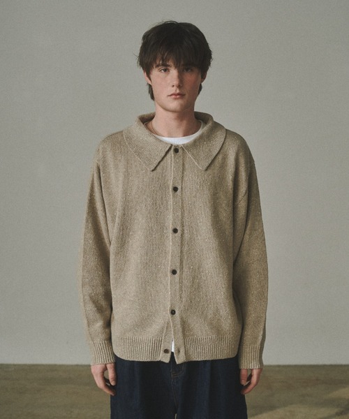 Elanque カーディガン Collared knit cardigan / 襟付きニット