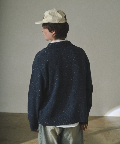 Elanque カーディガン Collared knit cardigan / 襟付きニット 
