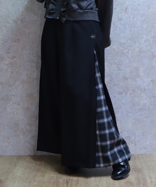 axes femme（アクシーズ ファム） ワイドパンツ パンツ チェック切替