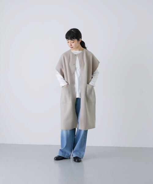 かぐれ（kagure）/圧縮ウールフレンチロングジレ かぐれ ベスト ジレ 圧縮ウールフレンチロングジレ レディース