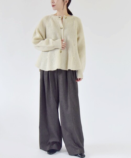 「quaranciel」 ニットカーディガン ONE SIZE グレー レディース_画像3