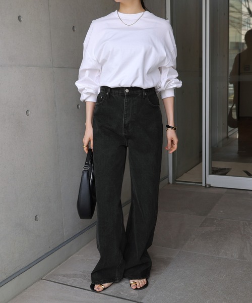 「evernavy」 デニムパンツ S ブラック レディース_画像7